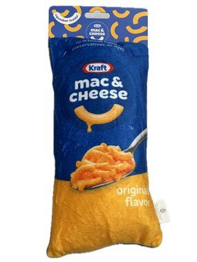 Kraft Mac & Cheese Plush Squeaky Crinkle Dog Toy